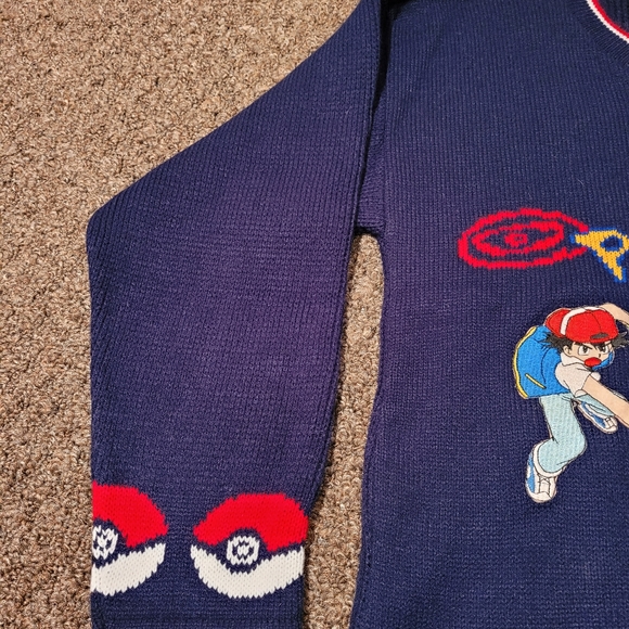 2000 Nintendo Pokemon Blue V Neck  Sweater - Picture 2 of 9